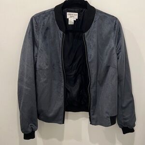 Charles Gray London Velour Zip Bomber Jacket